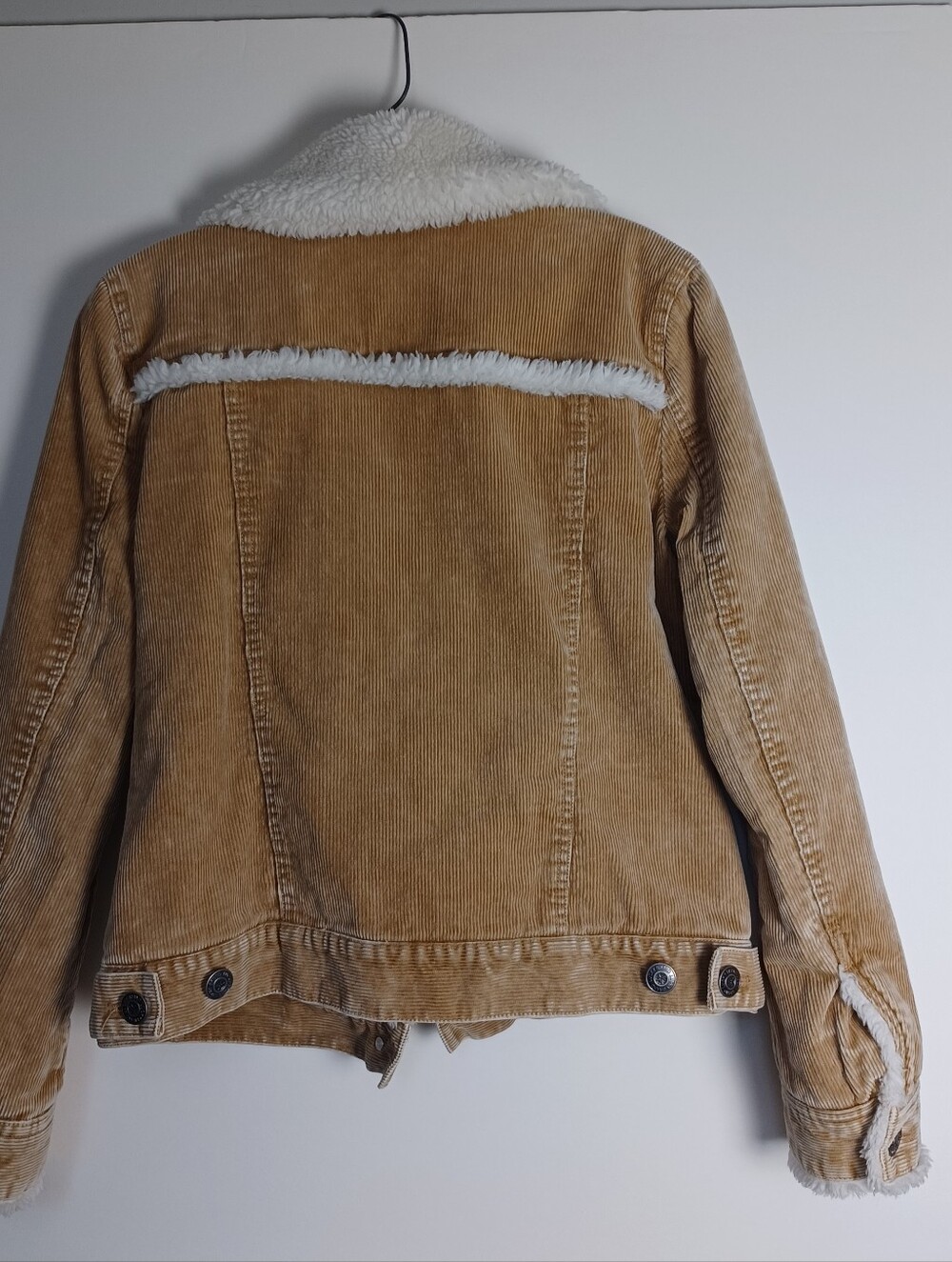 Lucky Brand Tan Corduroy Sherpa Lined Jacket Coat Size Small EXCELLENT - Picture 8 of 12